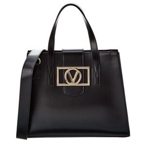 Valentino By Mario Valentino Noelle Super V Leather Tote Bag Black